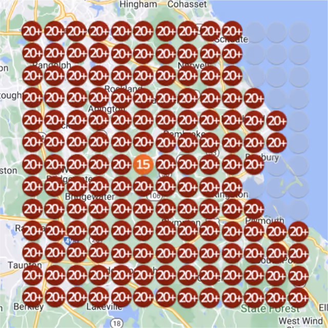 Marketing Agency local rank grid before