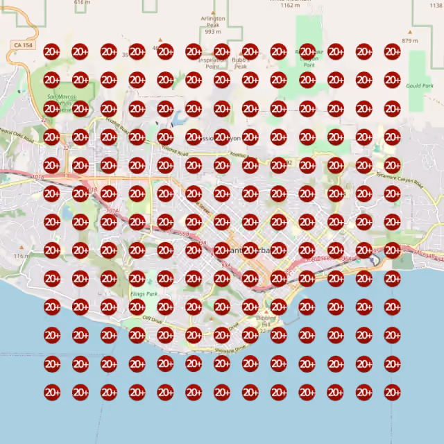 Home retailer local rank grid before